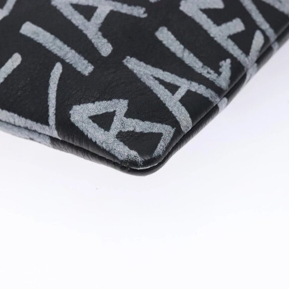 BALENCIAGA Clutch Bag Leather Black 494040 Auth 132454 - Picture 15 of 16